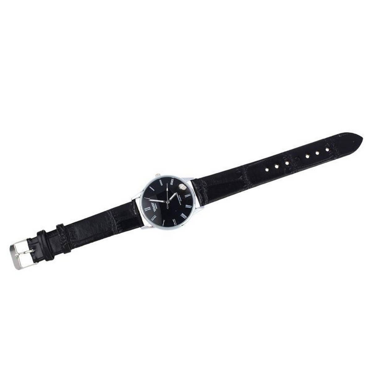 【BestGO】Classic Roman Number Electronic Leather Mens Wrist Watch Black Quartz