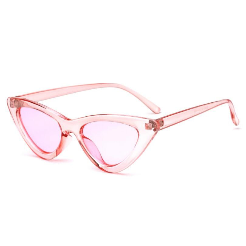 C9PinkLuxury Sunglasses Cute Retro Cat Eye Sunglasses Women Small Black White Triangle Vintage Cheap Lady Sun Glasses Red Femal