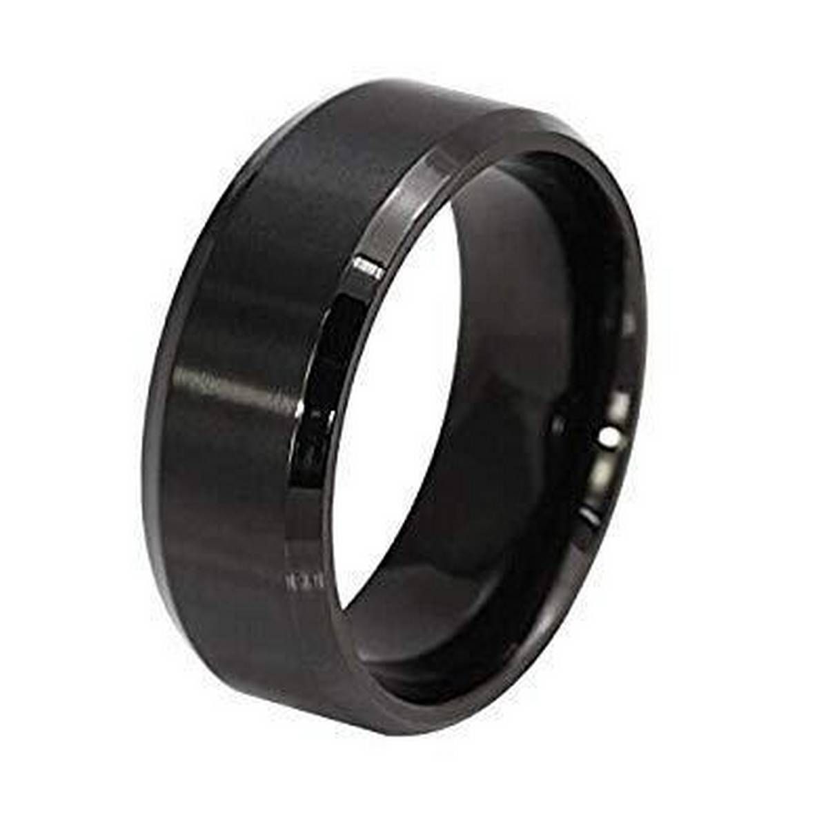 Black Stainless Steel Finger Ring for Men
