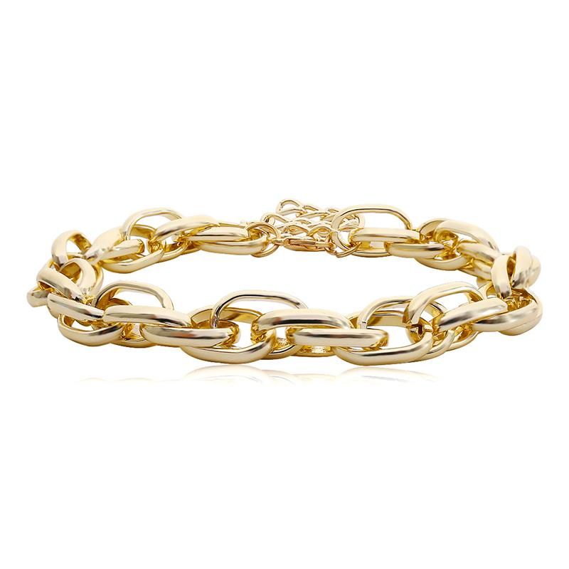 Necklace Handmade Ring Interlock Thick Chain Necklace Punk Clavicle Chain Jewelry