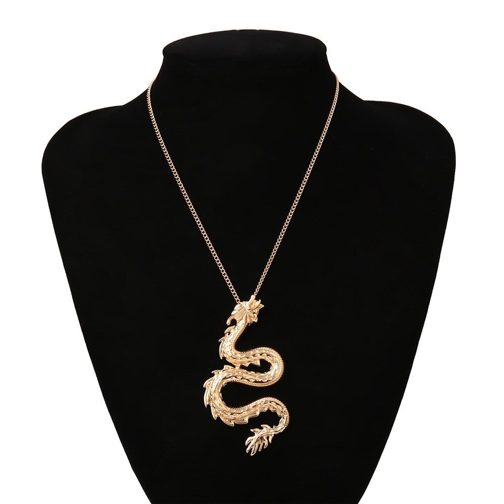 Personality Dragon Pendant Necklace for Women 2020 Trendy Punk Clavicle Long Chain Necklace Statement Jewelry Gift