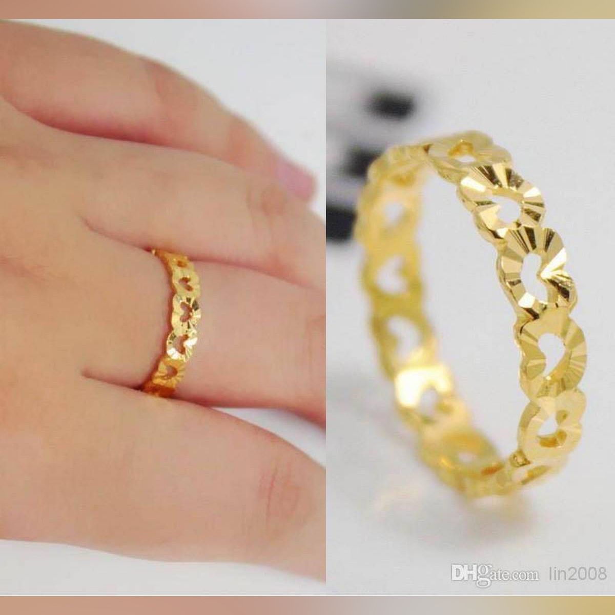 Heart Design Gold-Plated Finger Ring For Women - Ring For Girls