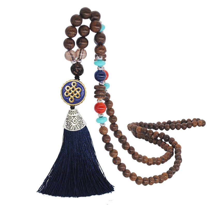 Yumfeel Brand New Geometry Nepal Vintage Necklace Women Long Bead Antique Gold&Silver Color Pendants & Necklace Jewelry