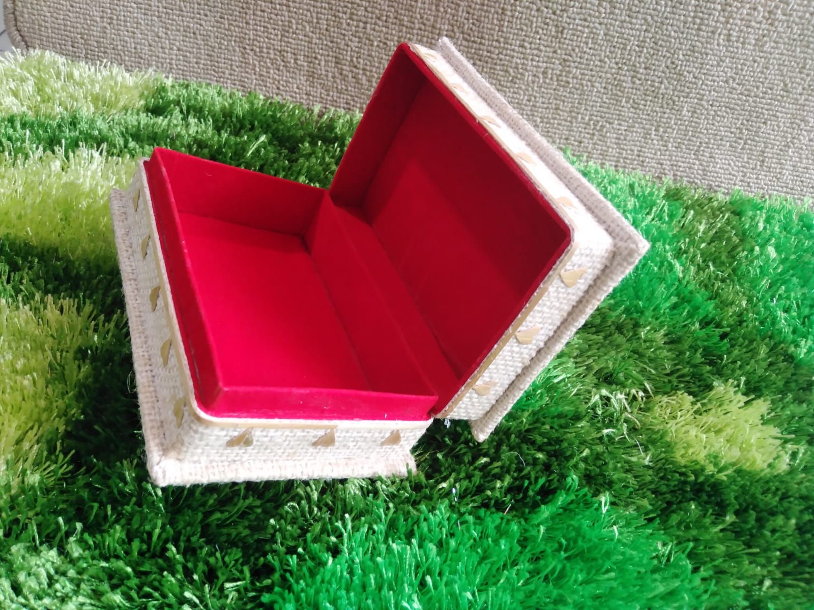Hand made  Jute jewellery box Hand made  Jute beauty box