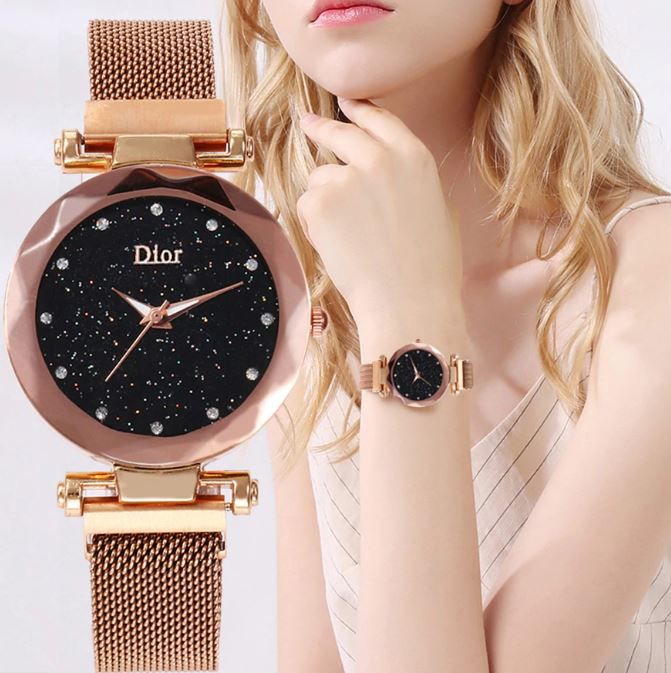 Magnet Analog Watch For Women-Gold