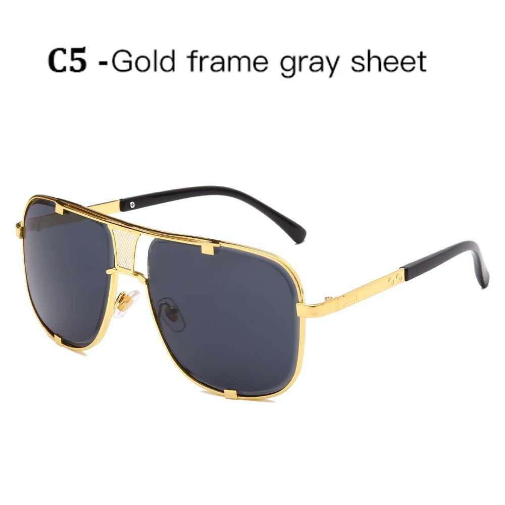 Classic Oversized Men Sunglasses Luxury  Women mach one Sun Glasses Square retro Oculos de sol Male UV400 Mirror Eyewear-1835 C5