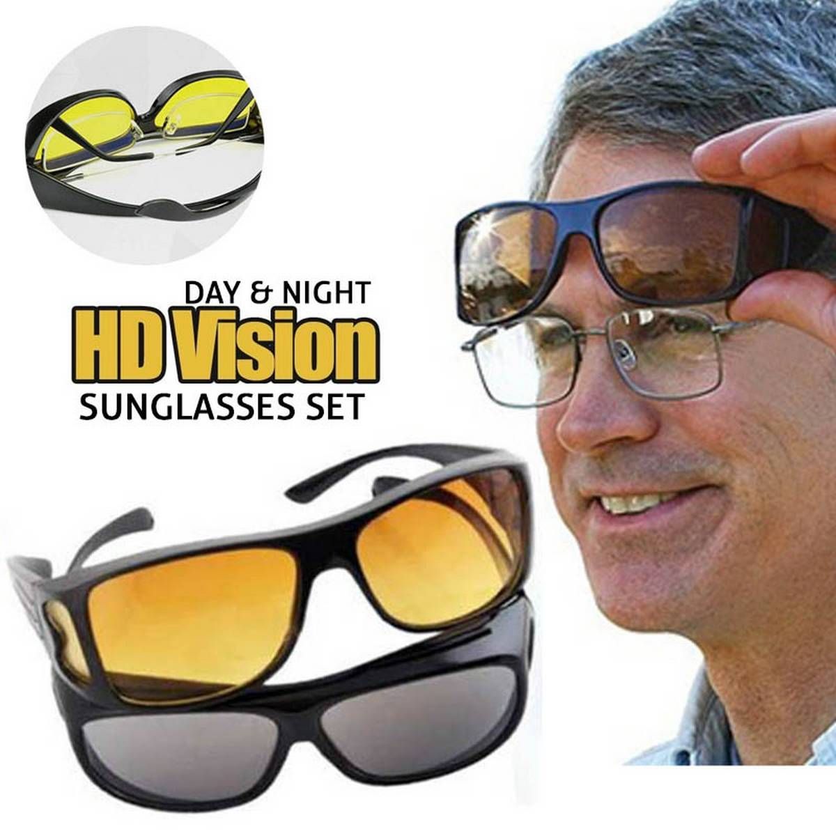 2 in 1 High Quality Night Vision & HD Polarized Anti-Glare Sun Glass