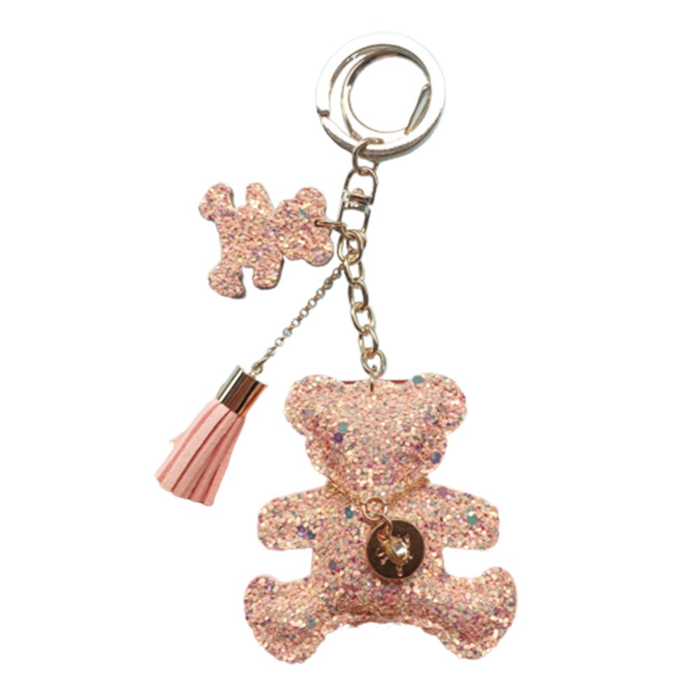 Women Cute Tassel Bear Sequins Keychain Key Ring Holder Backpack Ornament Gift