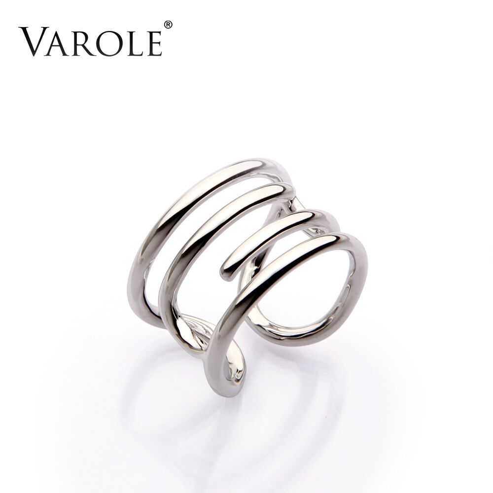 VAROLE Paperclip Partten Ring Knunkle Midi Rings for Women Gold Color Ring Jewelry Bagues Anillos Mujer Aneis Feminino