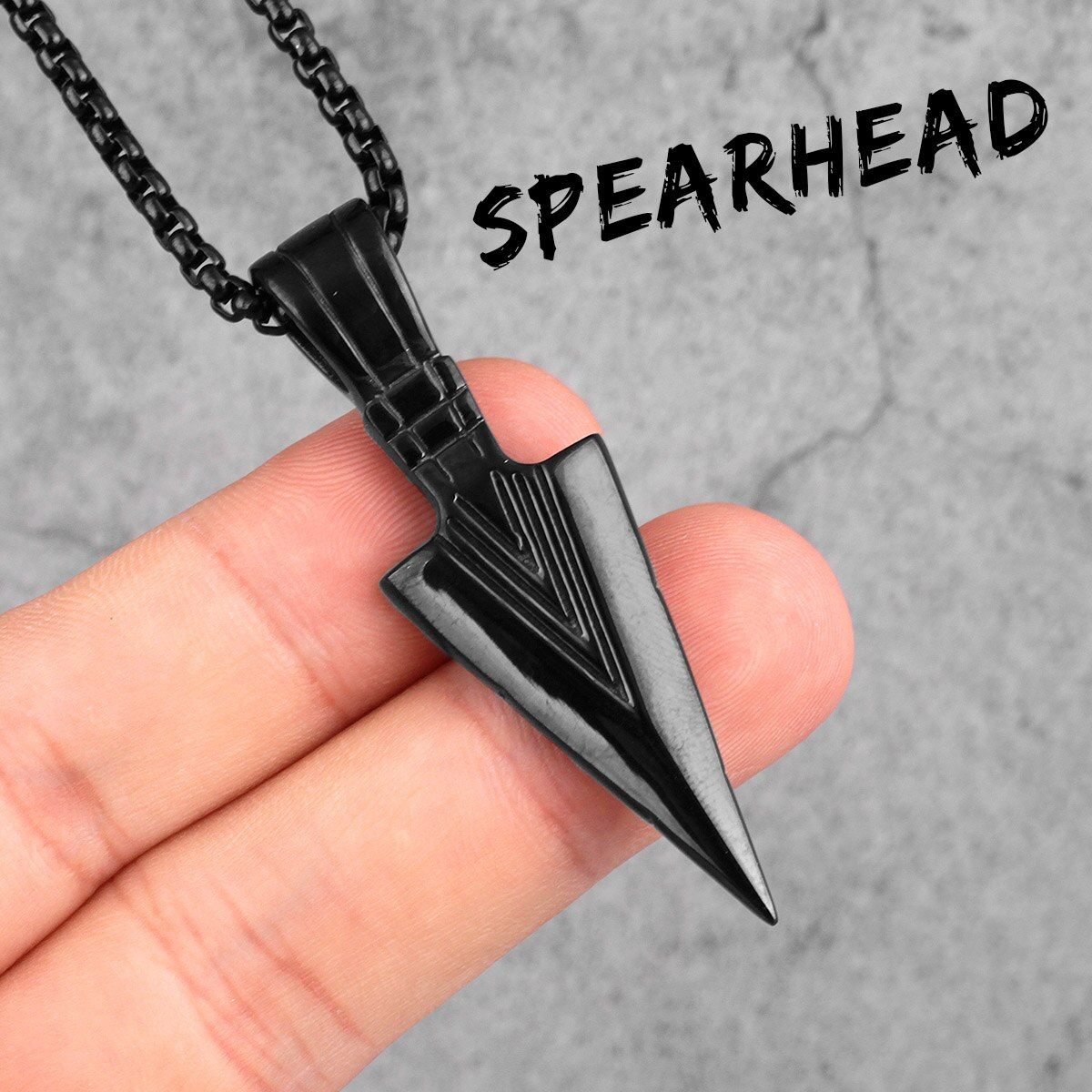 Sparta Spearhead Long Men Necklaces Pendants Chain Punk for Boyfriend Male Stainless Steel Jewelry Creativity Gift Wholesale