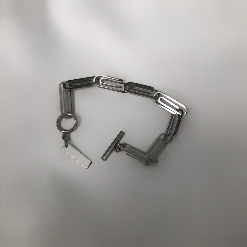 SexMara 20FW Punk Hip Hop Design Simple Exaggerated Paperclip Bracelet DIY Chain Bracelet For Women Men Girls Party Jewelry
