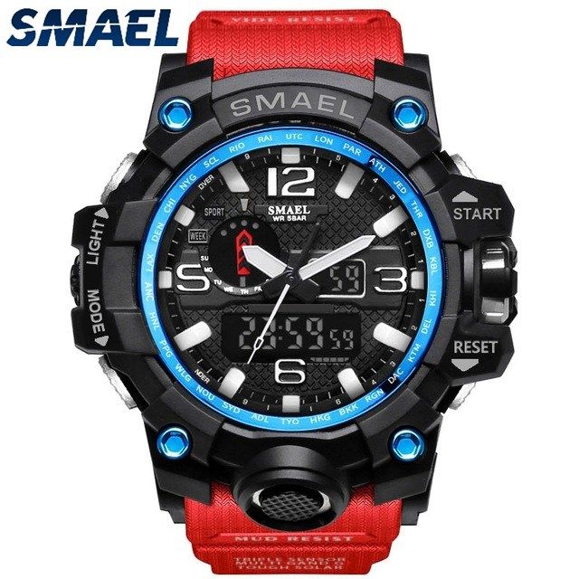 SMAEL sports brand 50m waterproof men's watch, LED sports quartz men's watch, 1545 S Shock men's sports watch, diving watch, outdoor watch