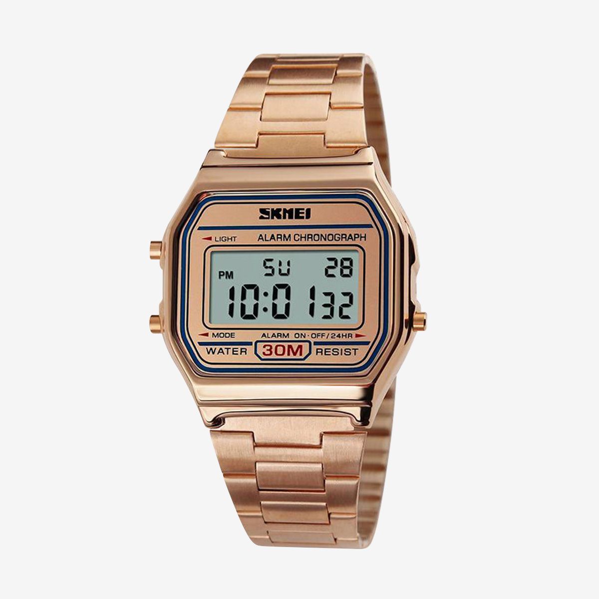 SKMEI New Women Fashion Watches Waterproof Stainless Steel Watch Backlight Alarm Chrono Lady Digital Wristwatches Female Clock 1123
