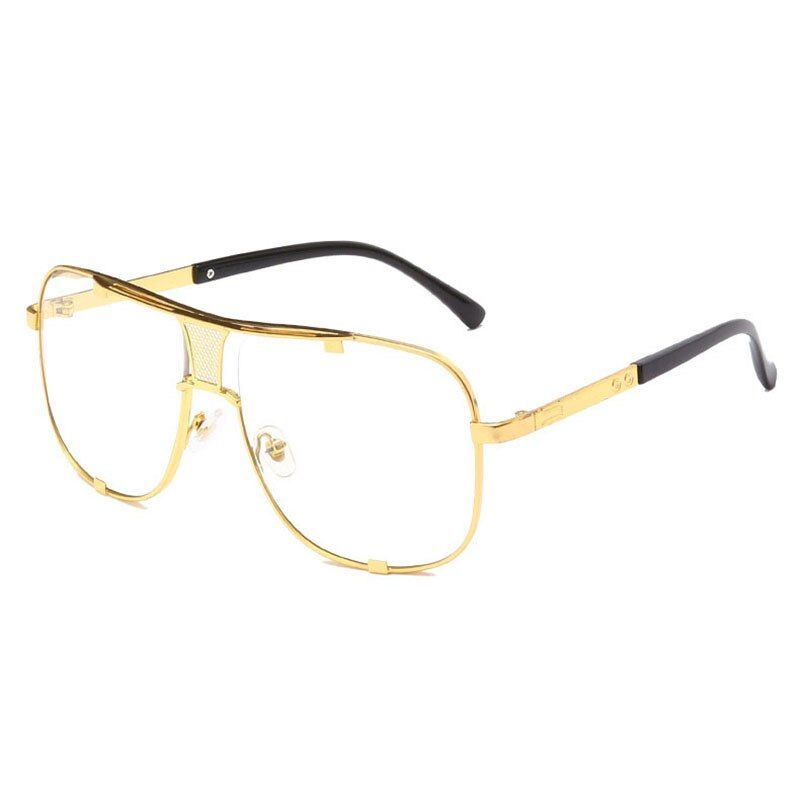 Classic Square Men Sunglasses Luxury Brand Women Mirror Sun Glasses 2021 Retro Female Eyewear for Male Oversized Metal Frame