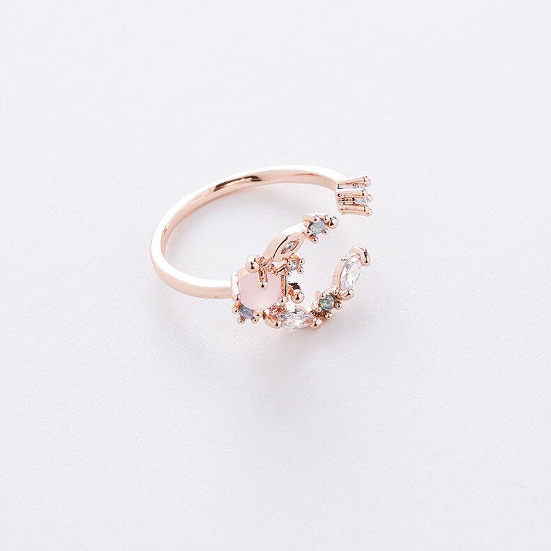 2020 New Korean sweet temperament shiny crystal Trendy opening Rings joker geometric fine Women Rings