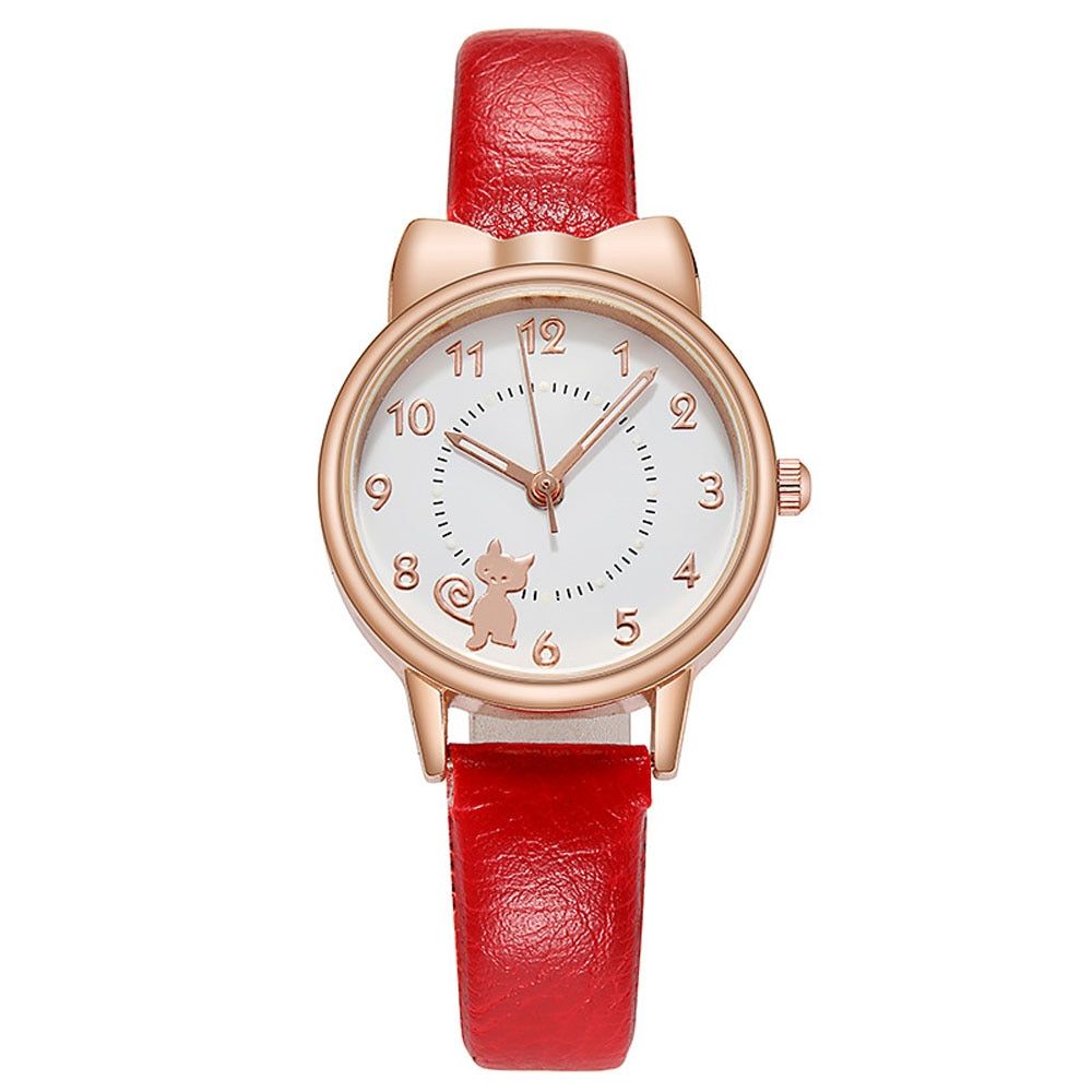 Kids Children Watch Cat Multi-color Quartz Watches Clocks For Girls Clock WristWatch Rosette Watches Colorful