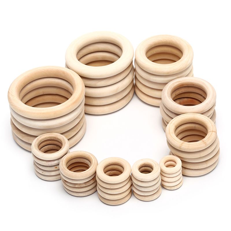 1Bag Natural Wood Circles Beads Wooden Ring DIY Jewelry Making Crafts DIY