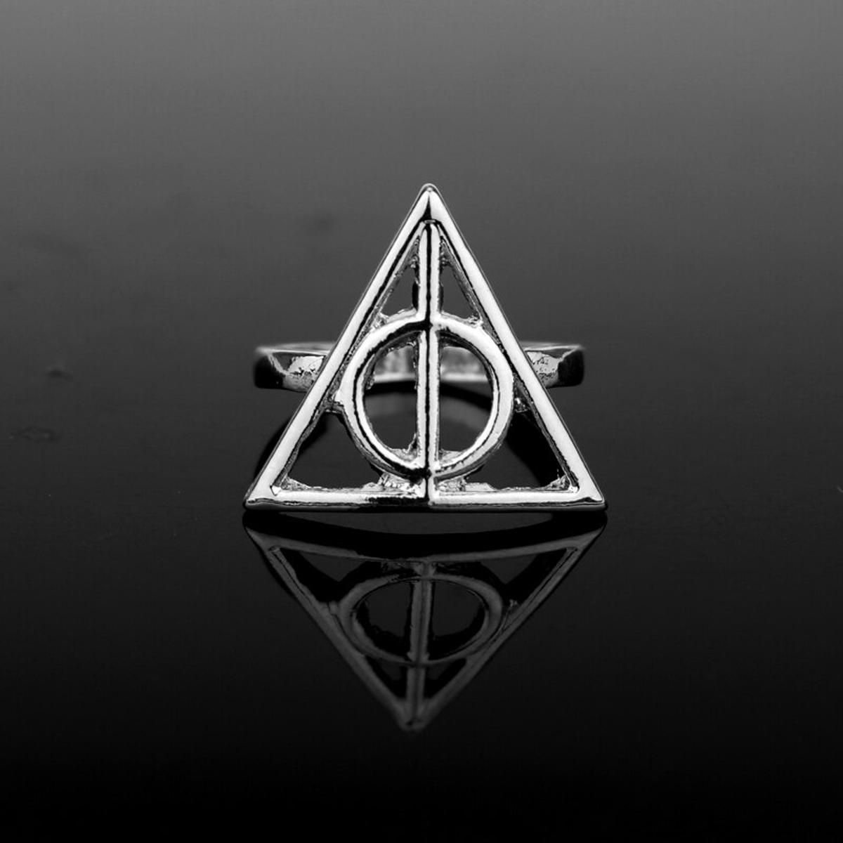 Deathly Hallow Rings Vintage Triangle Finger Ring For Women And Men Fahsion Jewelry