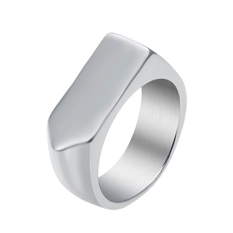 EdgLifU  arrival Men Ring Women's Black Vintage Cool Biker brand Rings Stainless steel Geometric Shape Simple Finger