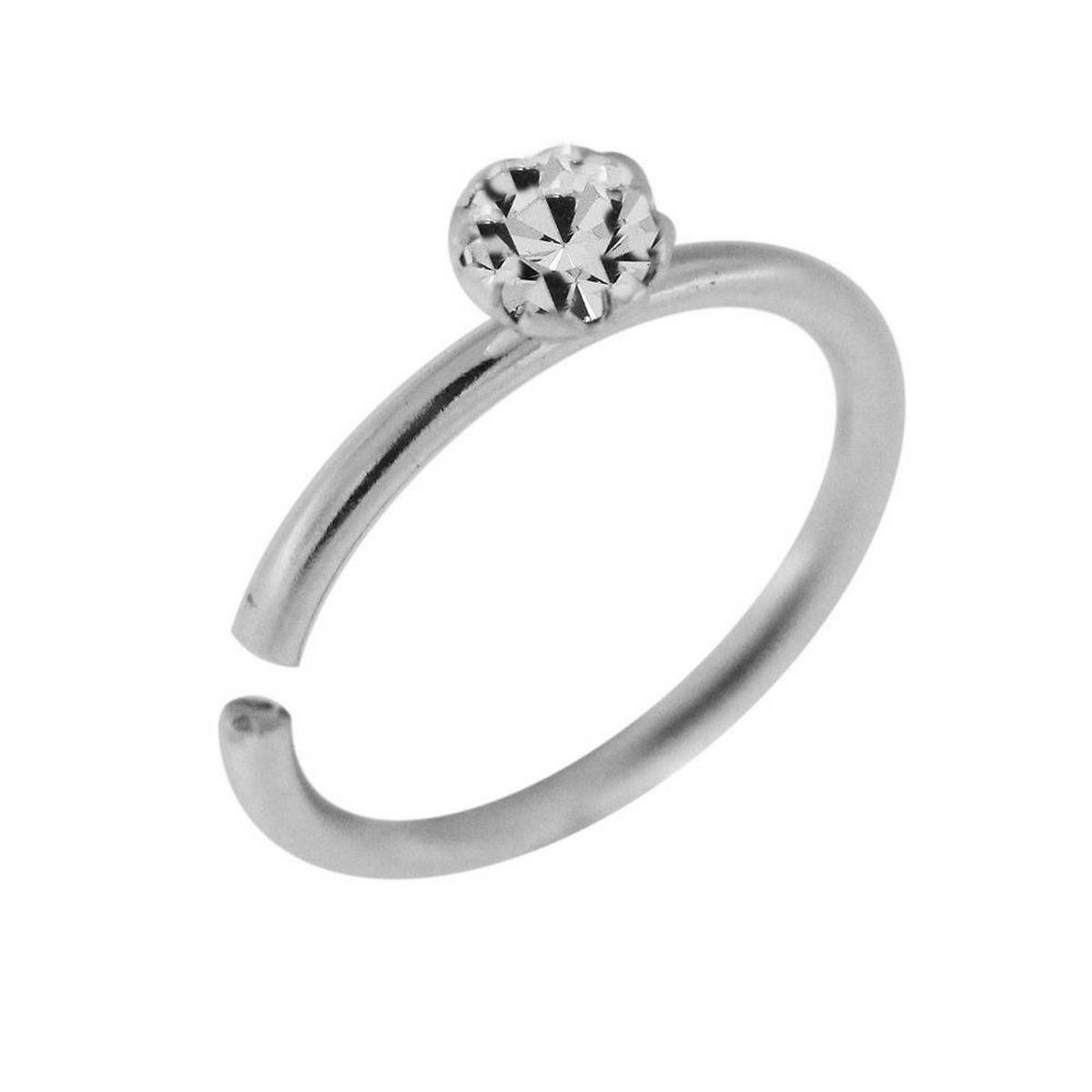 Nose Ring One Crystal Diamante Hoop Stud - Nose Pin - Nose Pin