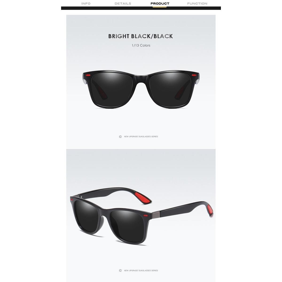 C1 Black-GreyPolarized Sunglasses Men Women Vintage Sun Glasses Photochromic Discolor Sunglasses Driving 13 Colors