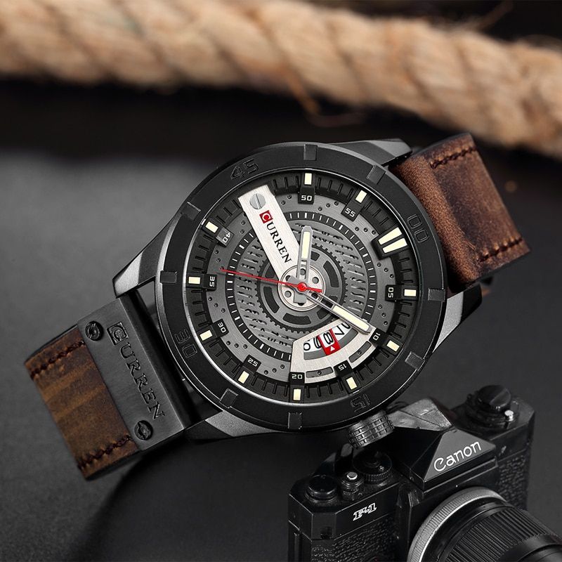Curren 8301 for men - Chocolate Color Analog Watch