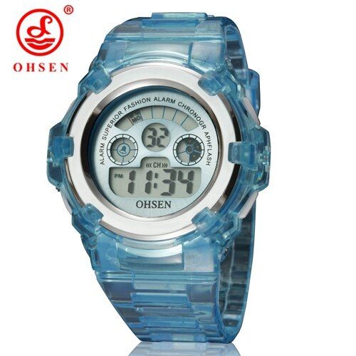 Digital Kids Watches Children LED Fashion Sport waterproof Watch Cute Pink silicone Girl boys Wrist watch 7 colors led baby gift