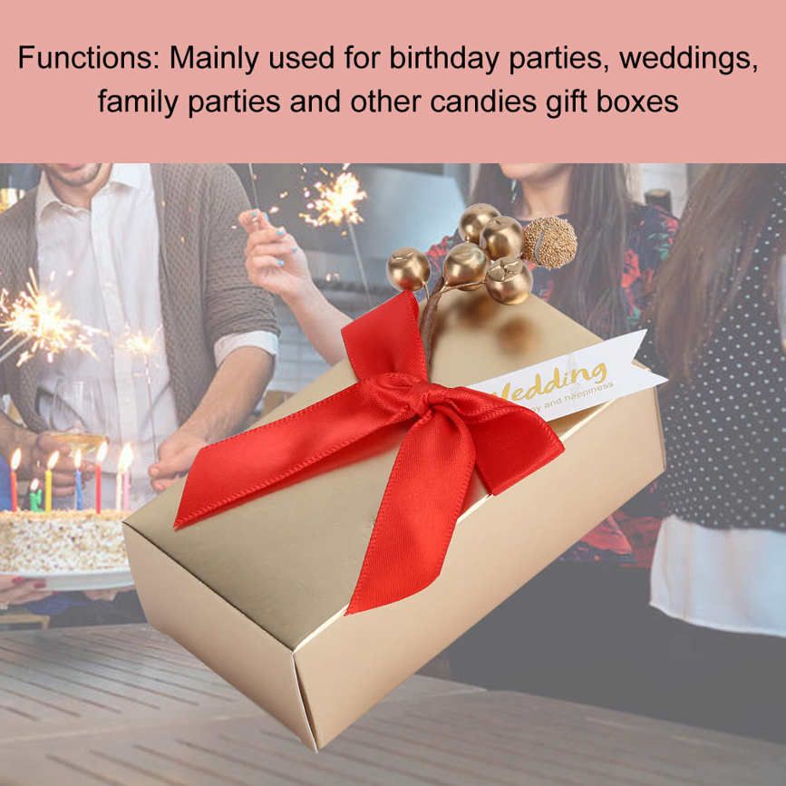 50pcs Wedding Favors Candies Souvenirs Gift Paper Box for with Bowknot