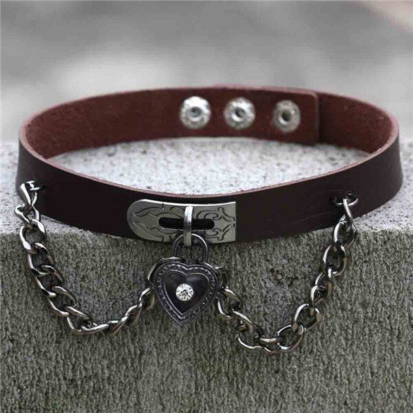 Fine quality Punk Collar Choker Necklace Harajuku PU Leather Choker Punk Goth 100% Handmade Neck Jewelry