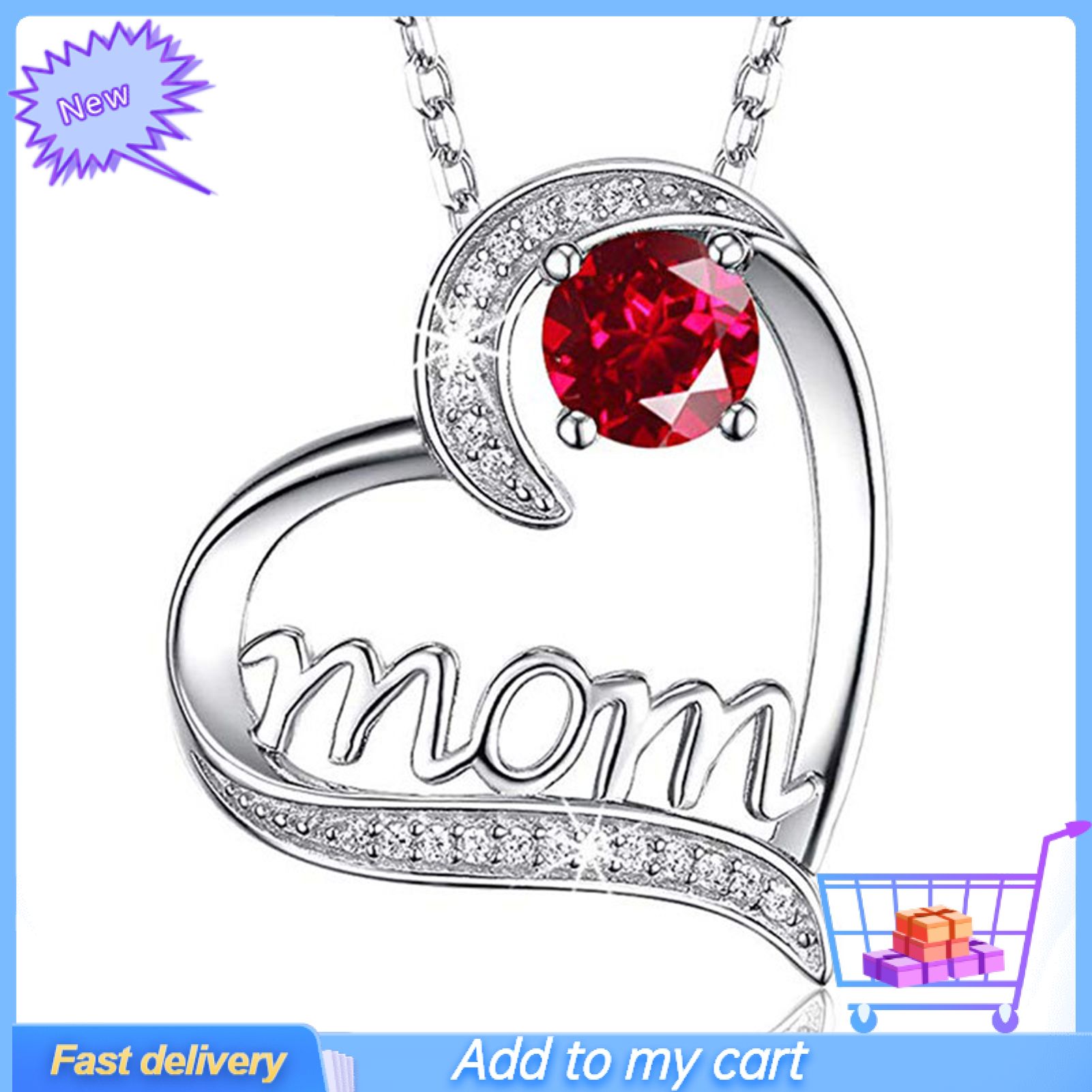 Pendant Necklace Hollow Out Heart Letter Jewelry Exquisite Bright Luster Necklace for Mothers Day