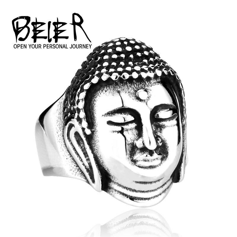 BEIER arrive Buddha Head 316L Stainless Steel Buddhism Jewelry Wholesale Price good lucky product BR8-076