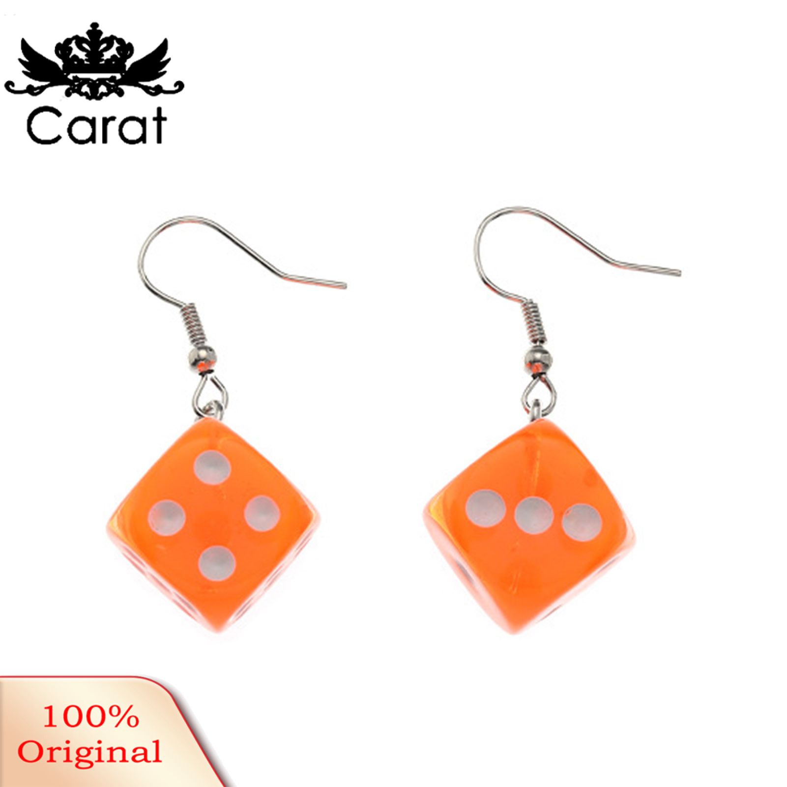 Carat 1 Pair Dangle Earrings Colored Dice Bright Color Jewelry Funny Exquisite Hook Earrings for Daily Wear