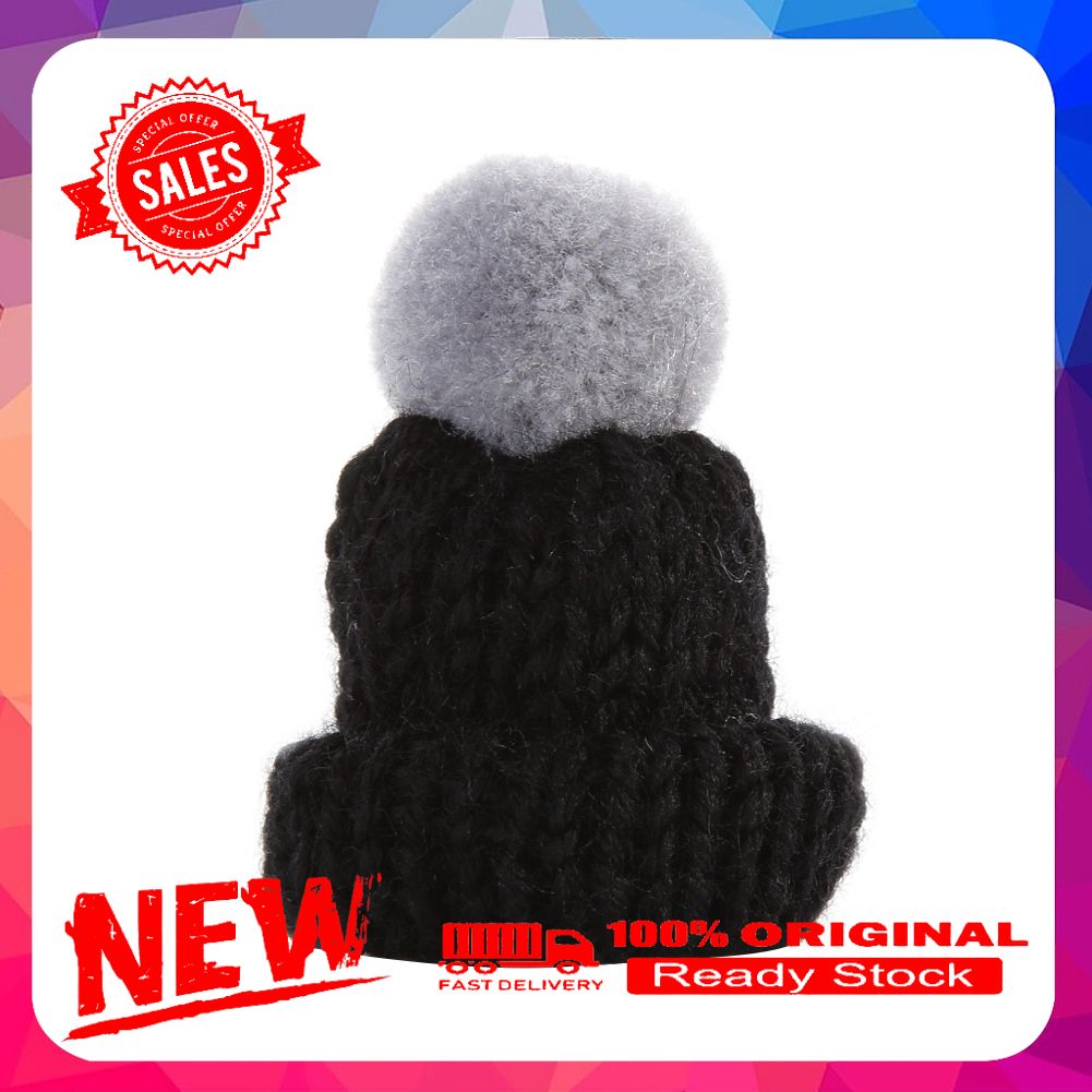 Fashion Knitted Pom Pom Hat Brooch Pin Women Christmas Dress Scarf Accessory