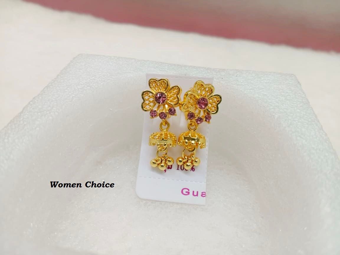 Metal Earrings For Women And fashionable Girls, Ear Ring For Women, Golden Color Metal Base Women's Earrings. Model:CA1:20.