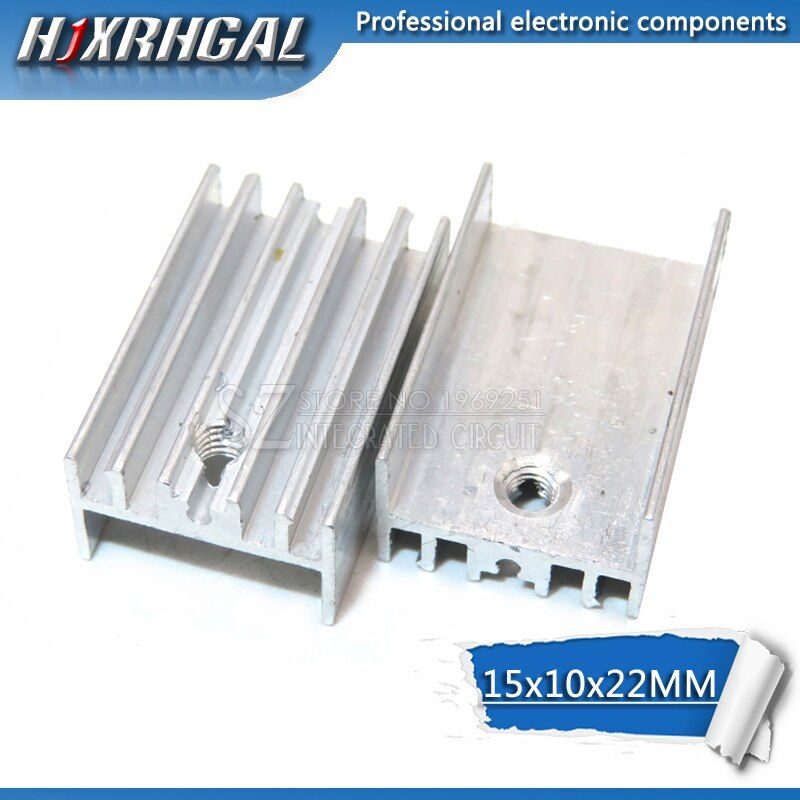 10pcs Aluminum Heatsink Radiator 15*10*16/20/22/25/30/40/50mm Transistor TO-220 hjxrhgal For Transistors TO220 white HJXRHGAL