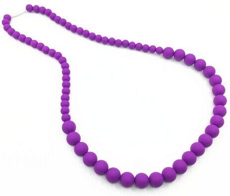 Rainbow Silicone Teething Necklace FDA Approved Silicone Jewels Baby Necklaces Baby Chew Necklace Silicone Beads