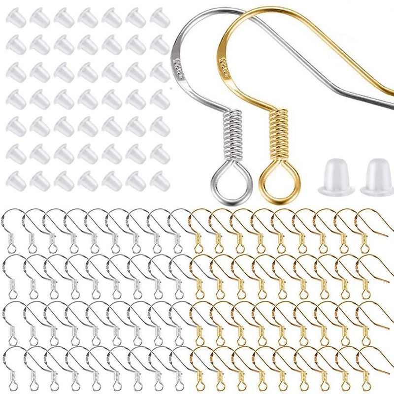 400 Pcs/200 Pairs galactic and aurum Earring Hooks,Hypoallergenic Fish Earring Hooks Ear Wires for Jewelry Making DIY