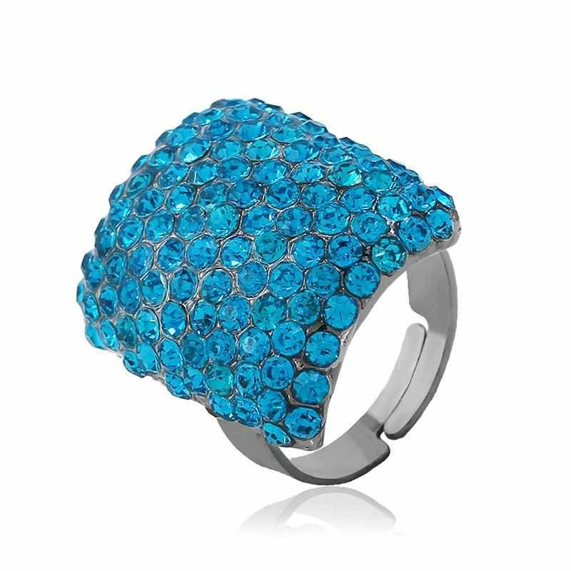 Adjustable Rhinestone Fashion Finger Ring