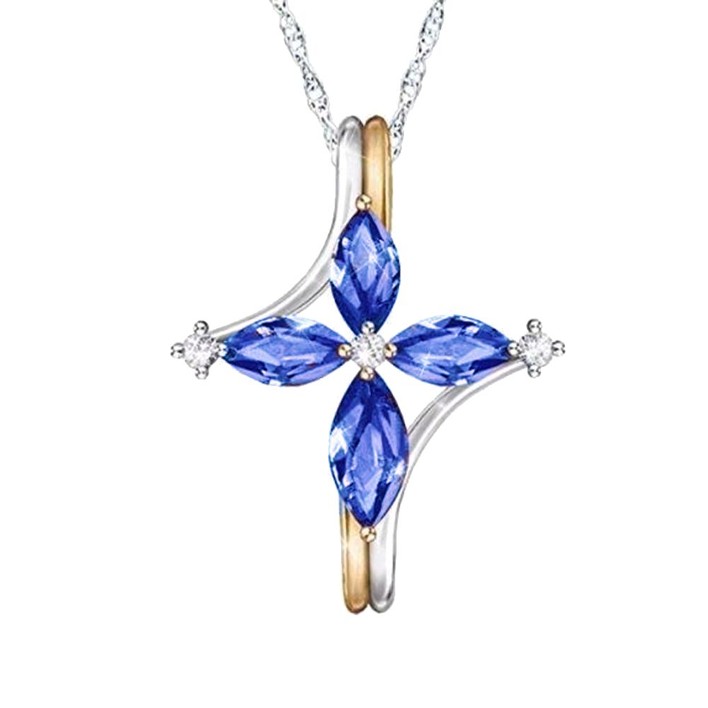 Marquise Cut Rhinestone Inlaid Dual Color Necklace Ring Earrings Bridal Jewelry