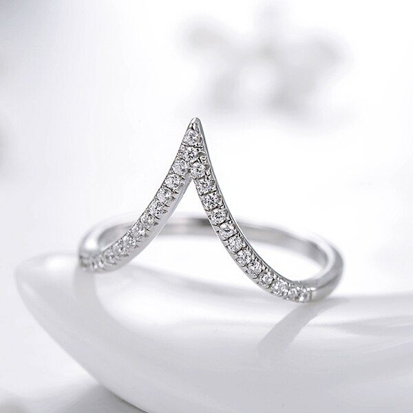 Modian  925 Sterling Silver Water Drop Sunflower Rings Fashion Simple Clear CZ Arrows Rings For Women Party Wedding Jewelry