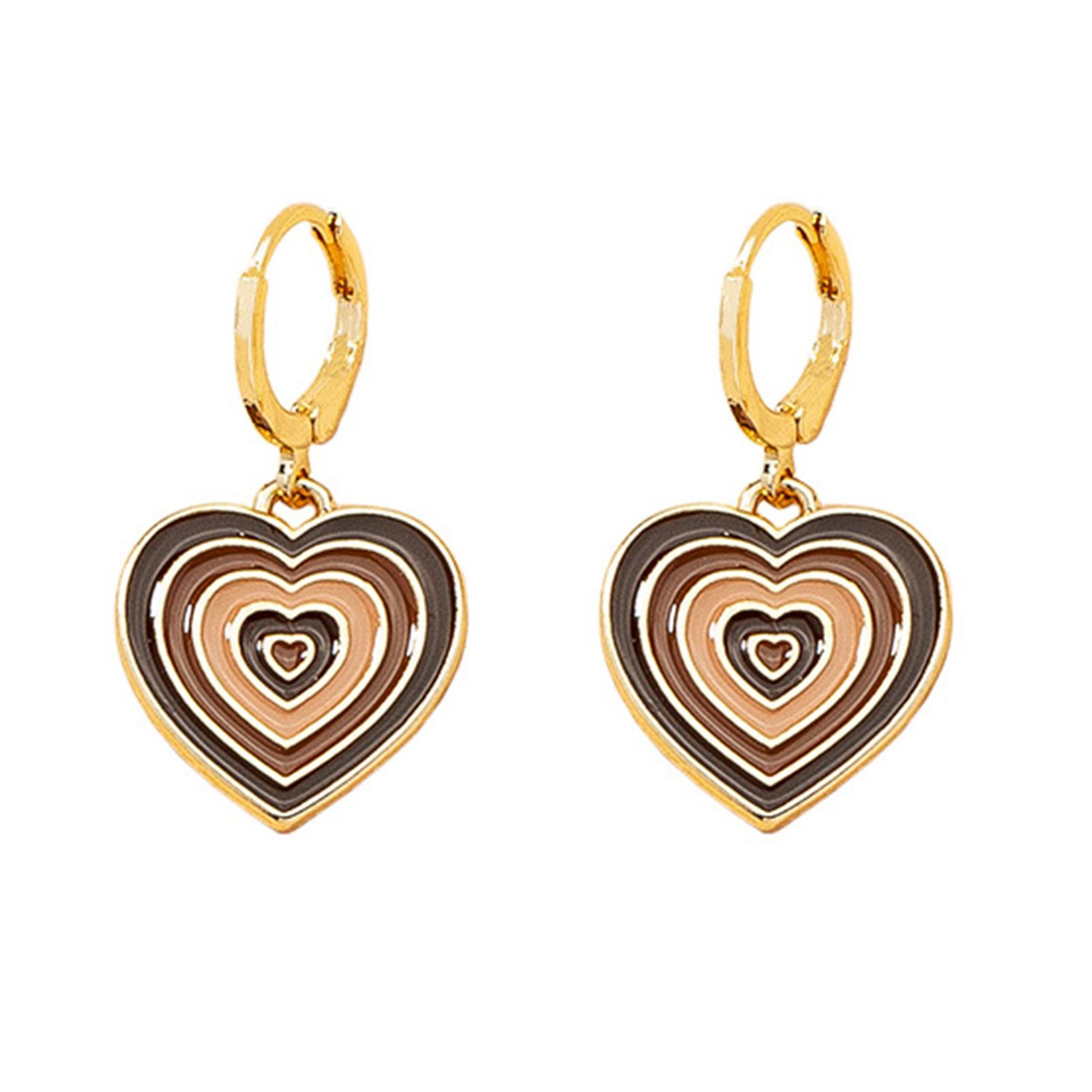 Drop Earrings Colorful Multi-layered Color Heart Shape Dangle Earrings