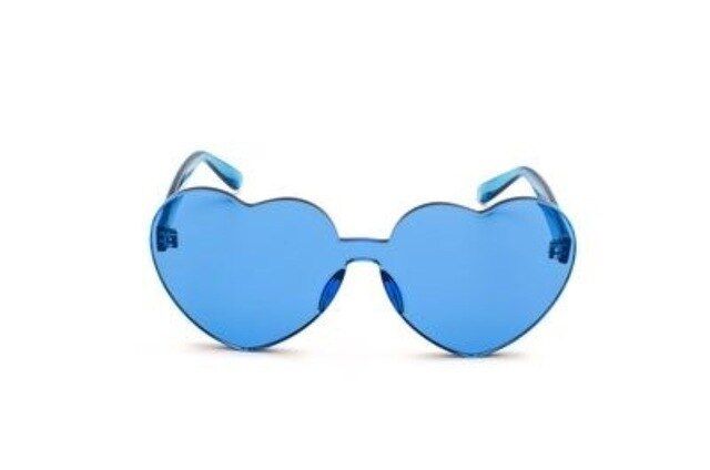 22019 Heart Shape Sunglasses Women Rimless Frame Tint Clear Lens Colorful Sun Glasses Red Pink Yellow Shades glasses women oculos