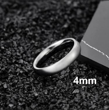 Tigrade 4/6/8mm Brushed Simple Silver Color Titanium Ring Men High Polished Wedding Band Engagement Rings Women Male Jewelry