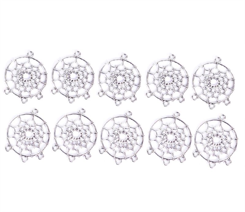 10Pcs/Set Vintage Alloy Dream Catcher Charms Pendant Jewelry DIY Making Craft