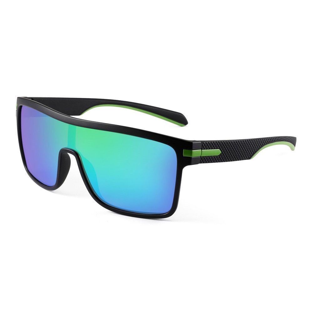 Fashion Oversized Sunglasses Men Women  Designer Driving Goggle Shield-c4 green-Other