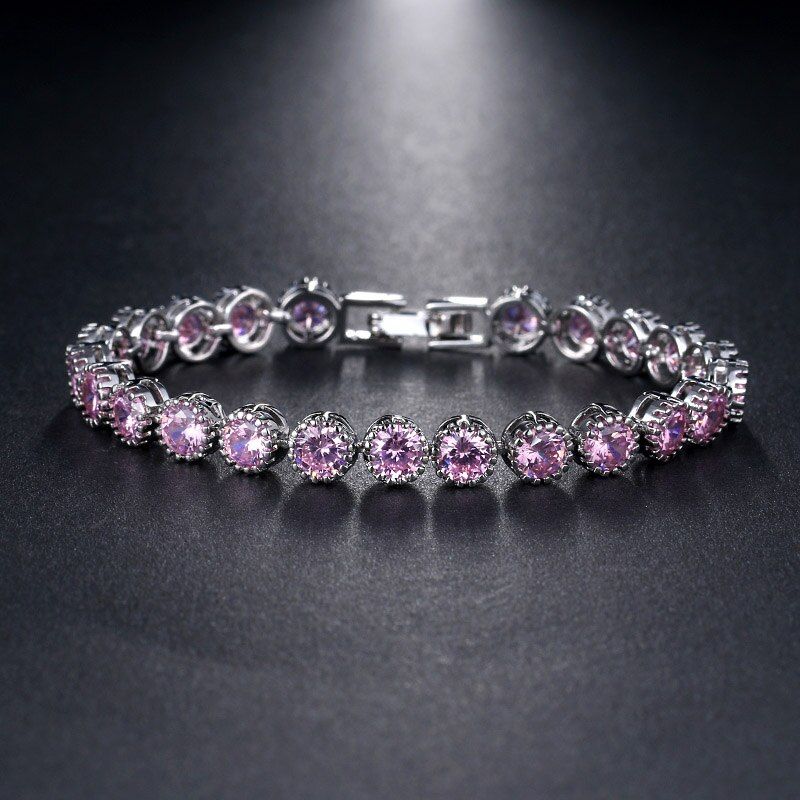 Luxury Round AAA Cubic Zircon Bracelets & Bangles Inlay Cluster Brilliant CZ Crystal Bangle For Women Wedding Party AB111