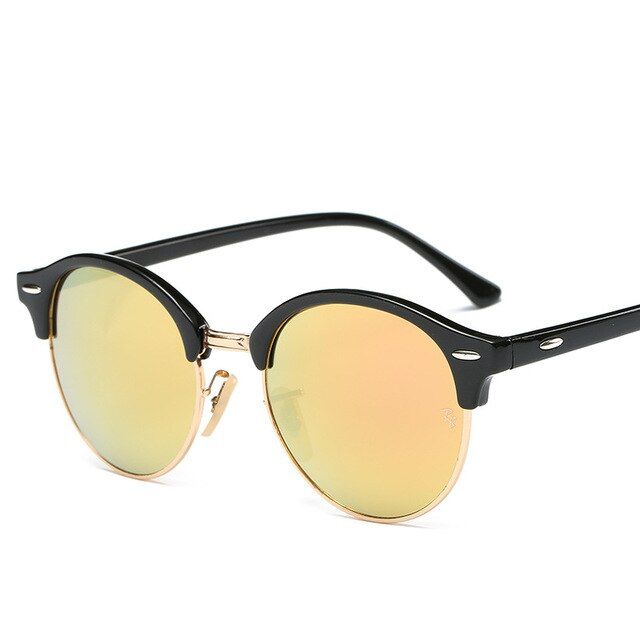 c5Hot Rays Sunglasses Women Popular Brand Designer Retro men Summer Style Sun Glasses Rivet Frame Colorful Coating Shades