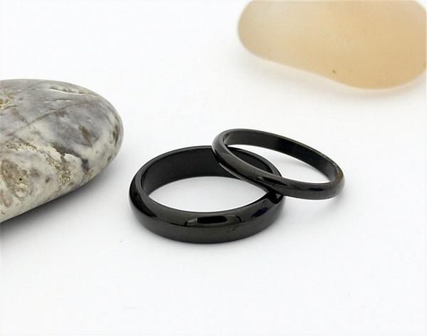 Black Zinc Alloy Finger Ring For Couple