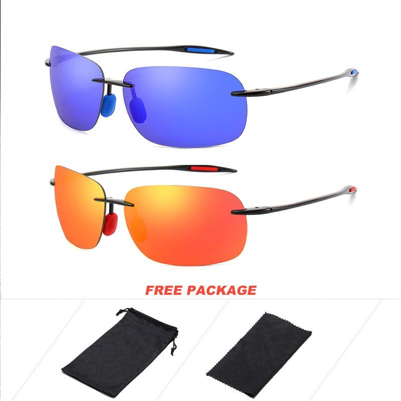 DUBERY Square Rimless Sunglasses Men Driving Shades Ultralight  Glasses Frame Outdoor Fishing Sun Glasses UV400 Eyewear 2 Oculos