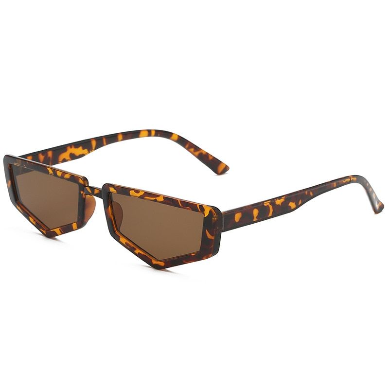 Leopard TeaSHAUNA Fashion Small Cat Eye Sunglasses Women